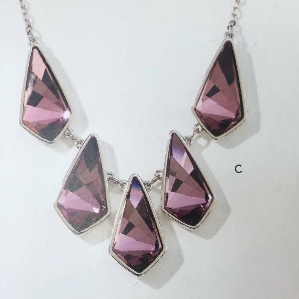 Touchstone crystal by Swarovski, kite, necklace, antique pink